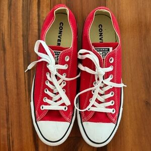 Converse Red Athletic Shoes with White Accents